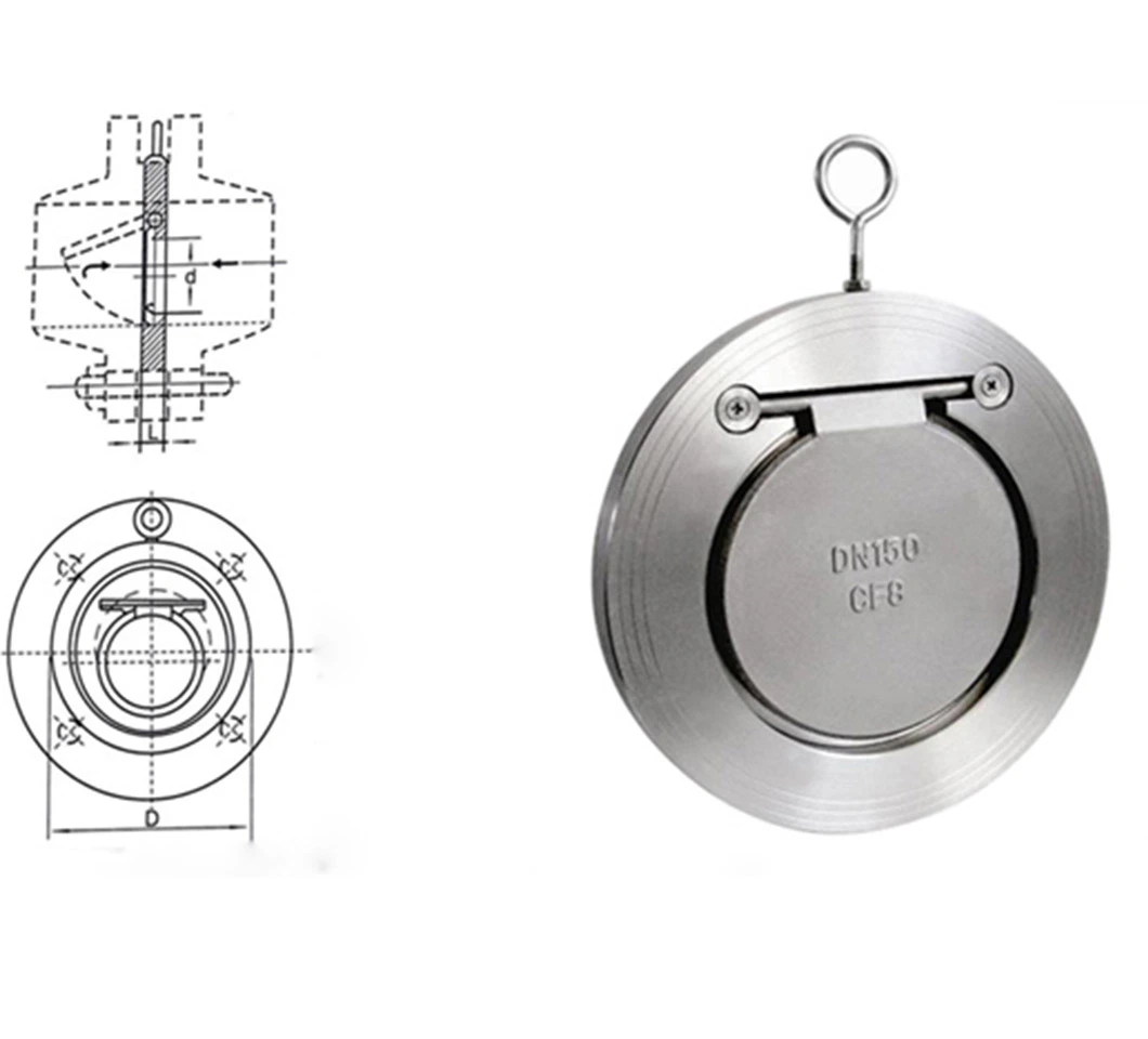 Stainless Steel JIS5K/10K H74 Single Disc Non Return Wafer Check Valve