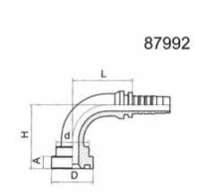 Chinese Manufacturer of 90° SAE Flange 9000 Psi Hydraulic Hose Ends Hose Fitting